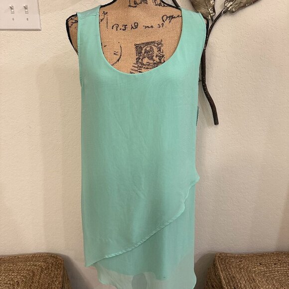 Lane Bryant Tops - Lane Bryant Mint Green Sleeveless Layered Asymmetrical Tank – Size 14/16